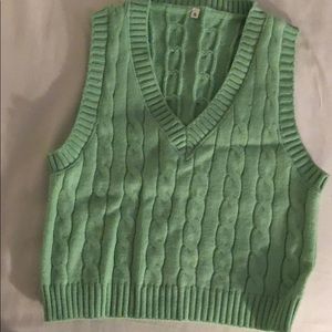 Green knit vest